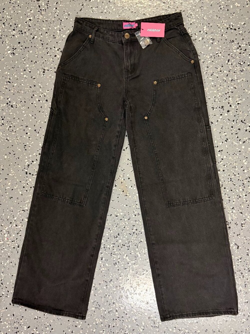 Edikted studded jeans in black